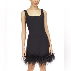 NWT Michael Michael Kors Feather Trim Mini Dress